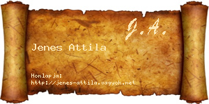 Jenes Attila névjegykártya